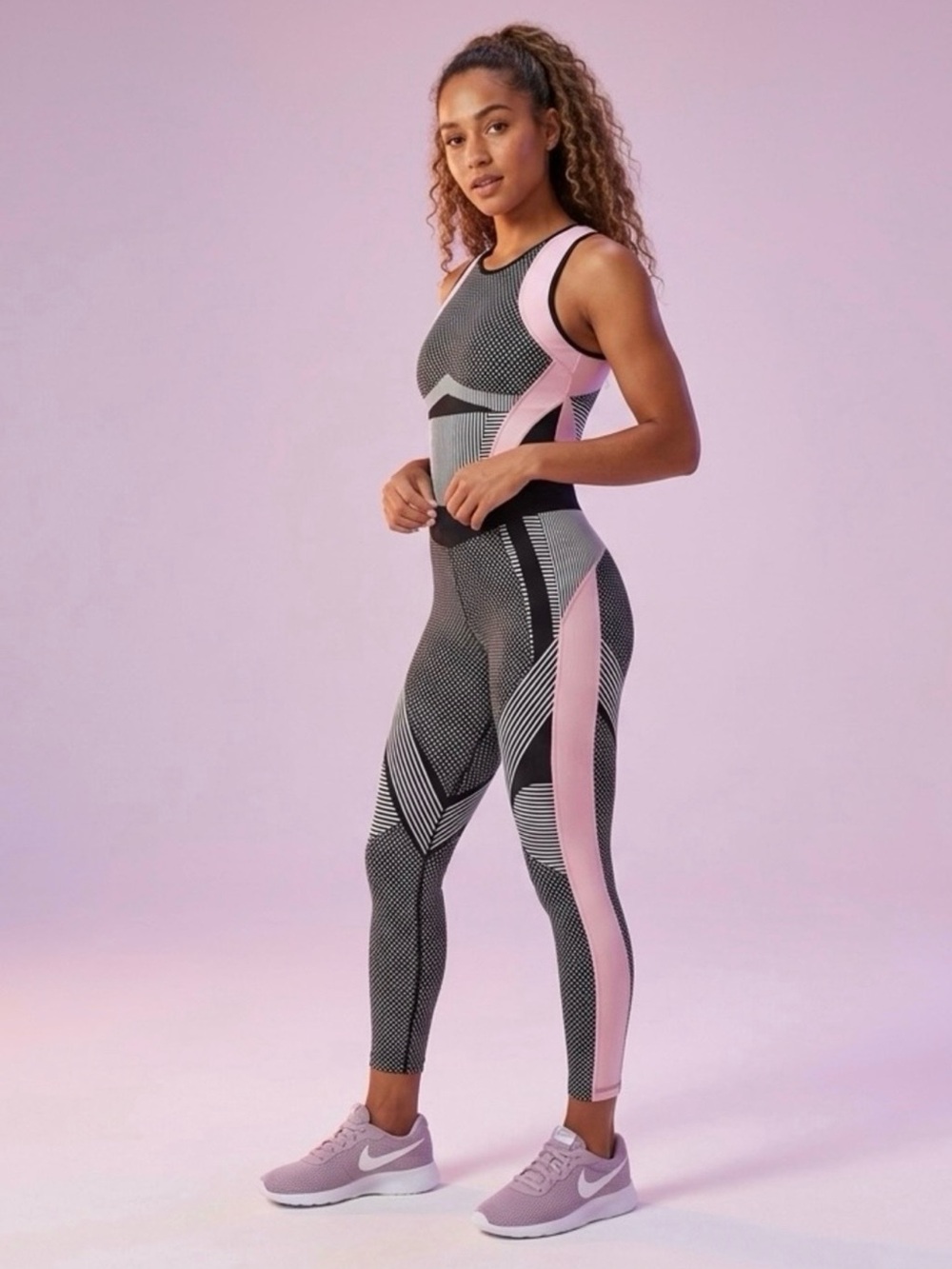Nike Tanjun Light Pink Mesh Lace Up - Picture 2 of 9